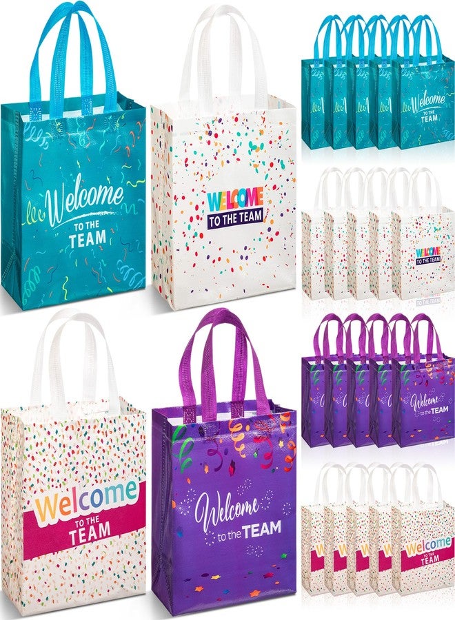 Breling 24 Pack Welcome to the Team Non Woven Gift Bags Reusable Welcome Gift Bags with Handles for New Employee Coworker Teacher Colleague Team Member Office Party Appreciation Gifts - Image 1